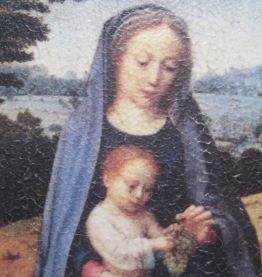 panneau de bois avec reproduction  religion 