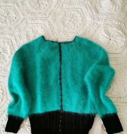 pull tricoté main en mohair