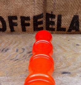 Joli vase en opaline orange - Années 70