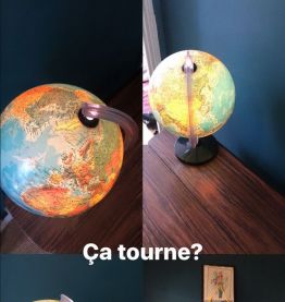 Mappemonde lumineuse Technodidattica. Vintage, années 80/90