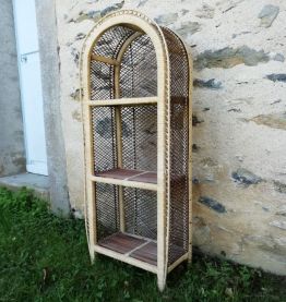 Etagère osier/rotin vintage