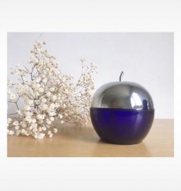 Sucrier en verre bleu roi