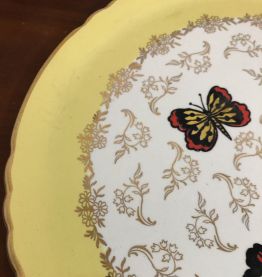 Plat  à tarte Orchies Moulins des Loups décor papillons