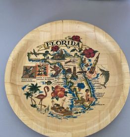Plateau bambou Florida  vintage 