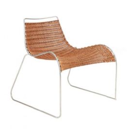 Rib Chair”, prototype. Fauteuil en acier inoxydable
