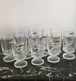 Service 12 verres vintage CRISTAL D’ARQUES modèle ÉLYSÉE 