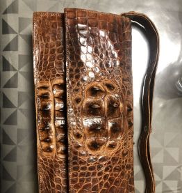 sac a main en croco vintage