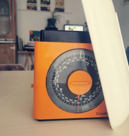 Balance vintage orange Terraillon grand plateau
