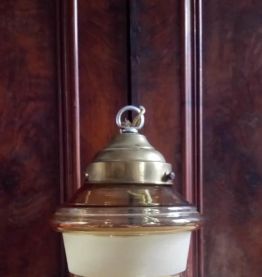 Jolie suspension en verre granité - Années 50