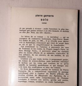 Solo. Pierre Gamarra  1964 Les éditeurs français réunis. 