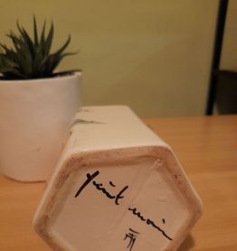 Bouteille céramique blanche, pour digestif 