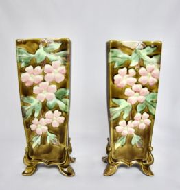  Paire de vases fleuris