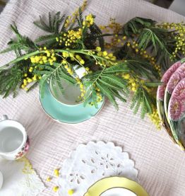  6 tasses et sous tasse colorées pastel
