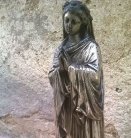 Vierge marie en bronze argenté