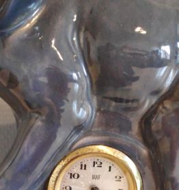 pendule éléphant en céramique grise