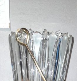 Seau à glaçon, verre et doré - style art deco