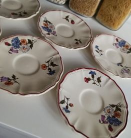 6 coupelles Vintage à fleurs Sarreguemines