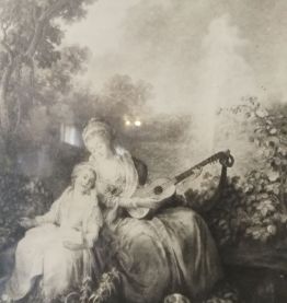 Gravure, La leçon de musique Par J-B HILAIR 