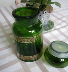 Pot  bocal verre vert Vintage 60'S