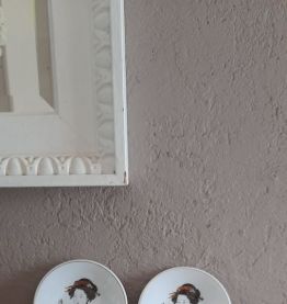 6 tasses à café et soucoupes, porcelaine Chine, Geisha