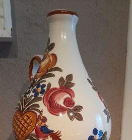 Carafe ancienne motif fleurs, Ulmer Allemagne 