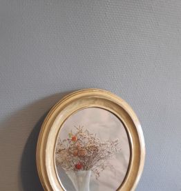miroir ovale bois doré avec crochet