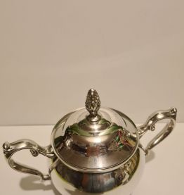 Sucrier métal argenté Style Rocaille
