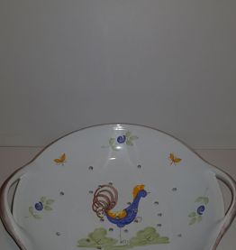 Plat égouttoir en faïence La Chapelle des Pots décor Coq