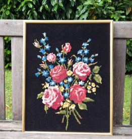 Tableau canevas bouquet de fleurs, vintage 