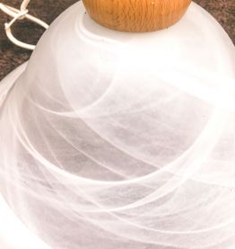 Baladeuse suspension vintage en opaline blanche