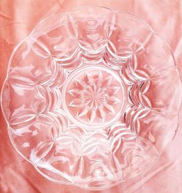 Assiette plateau en verre vintage 28cm