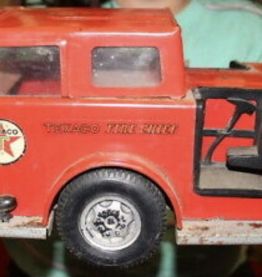 Large vintage Buddy L TEXACO FIRE CHIEF Voiture de pompiers 