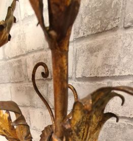 applique fleural vintage métal doré design italien 1960 mura