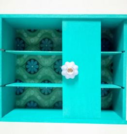 étagère murale, bois bleu, vintage, pharmacie