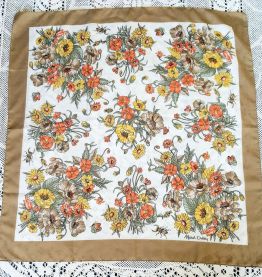 Foulard polyester décor botanique 