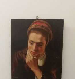 Reproduction '' la penceuse '' sur planche de bois 