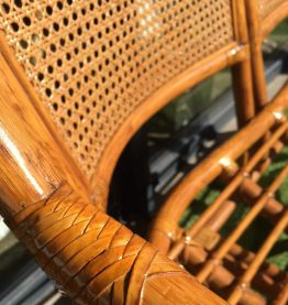 Banquette rotin et cannage