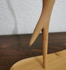 Jolie statuette en bois OISEAU vintage 54 cm