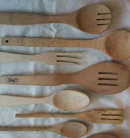 lot cuillère et ustensiles en bois de cuisine 