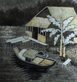 Tableau sur bois (années 80)