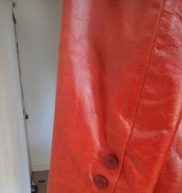 Veste femme en cuir rouge