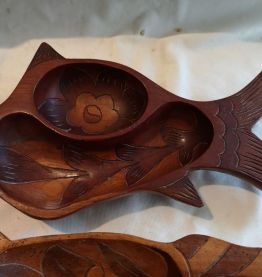 2 POISSONS BOIS Sculptés pour vos amuses-Gueules