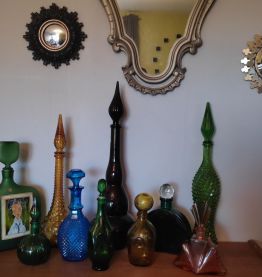 carafe bleue pointes de diamant avec bouchon d'origine