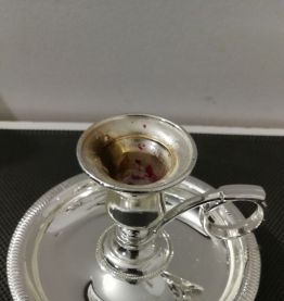 Bougeoir en métal argentée 