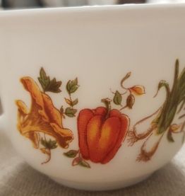 6 tasses arcopal 70's motif légumes 