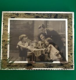 CADRE vintage Art Deco | verre miroir biseaute peint