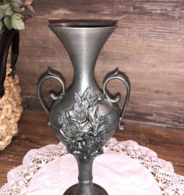 Soliflore Etain - Anses et Fleurs - Vintage - Vase