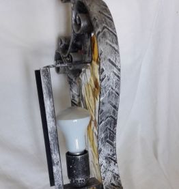 Applique vintage en verre et fer forgé / Luminaire déco