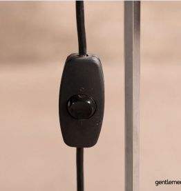 Lampadaire vintage avec abat-jour rouge