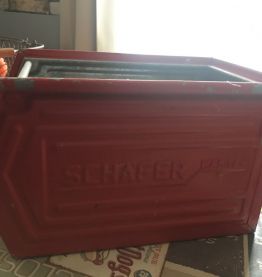 Bac en métal industriel vintage 